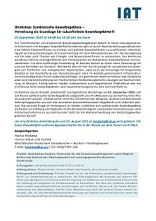 WS 01.09.21: Symbiotische Gewerbegebiete - Vernetzung als Grundlage für zukunftsfeste Gewerbegebiete?! 