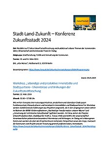 Stadt Land Zukunft - Konferenz Zukunftsstadt 2024 Programm