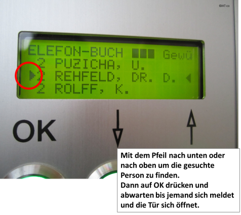 Bild vom Telefonbuch am Eingang des IAT Bild vom Telefonbuch am Eingang des IAT