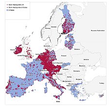 Hauptsitz der Banken in den Euroländern für 2014 und dem Vereinigten Königreich für 2017 Hauptsitz der Banken in den Euroländern für 2014 und dem Vereinigten Königreich für 2017