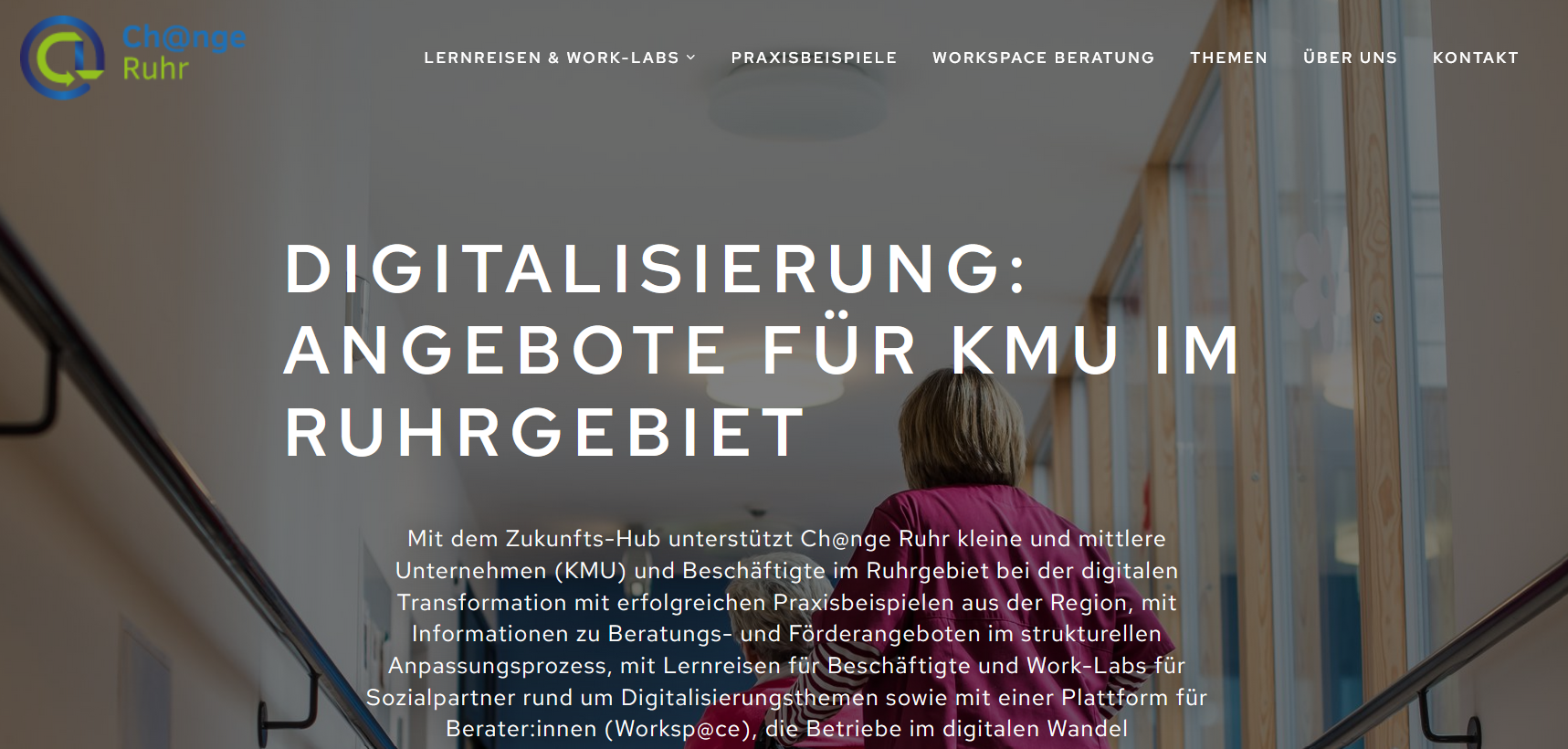 Screenshot change-ruhr Webseite