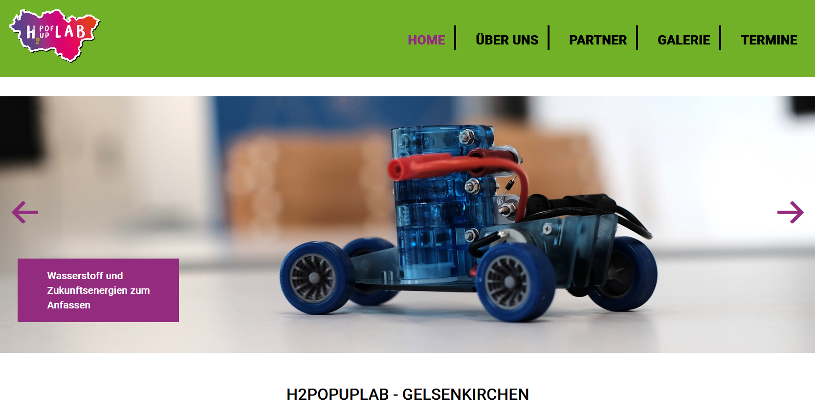 Screenshot Website h2popuplab.de Screenshot Website h2popuplab.de