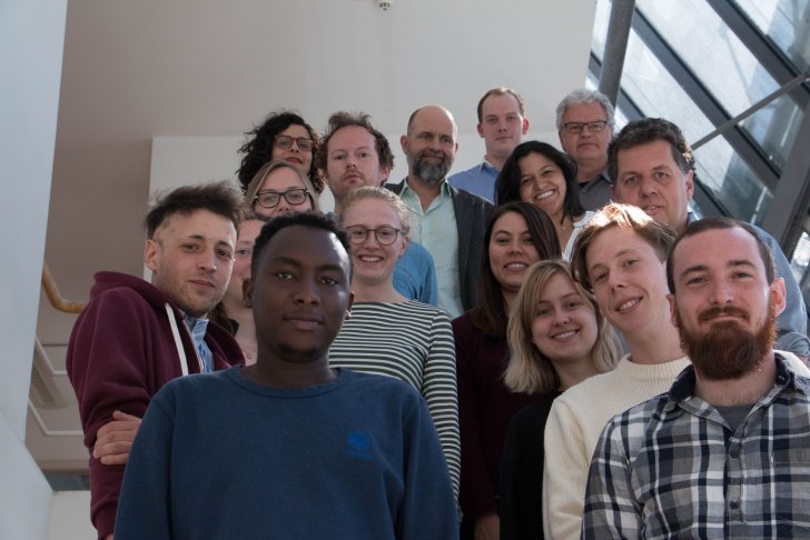 Gruppenfoto vom Besuch einer internationalen Studierendengruppe der Bauhaus Universität Weimar beim Institut Arbeit und Technik