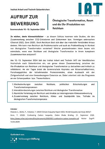 Aufruf zur Bewerbung zur Sommerschule 