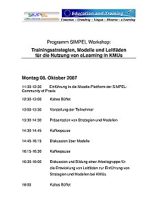 Programm SIMPEL Workshop Oktober 2007