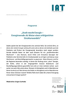 Programm 'Stadt macht Energie - Energiewende als Motor eines erfolgreichen Strukturwandels' 25.11.2013